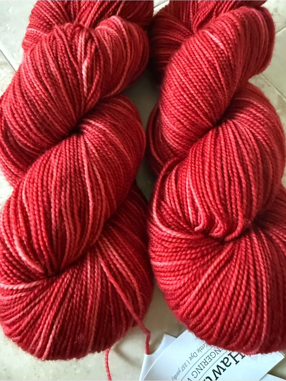 Hawthorne Fingering Weight Yarn - Vibrant Red / Picnic